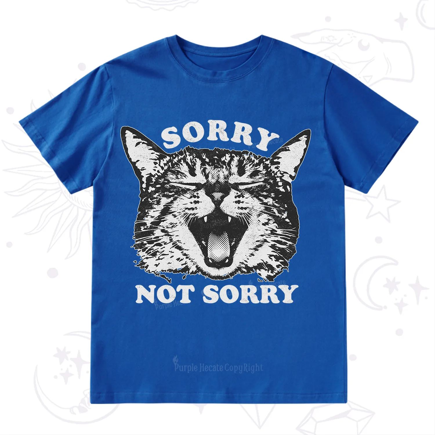 Purplehecate Sorry Not Sorry Funny Cat T-Shirt