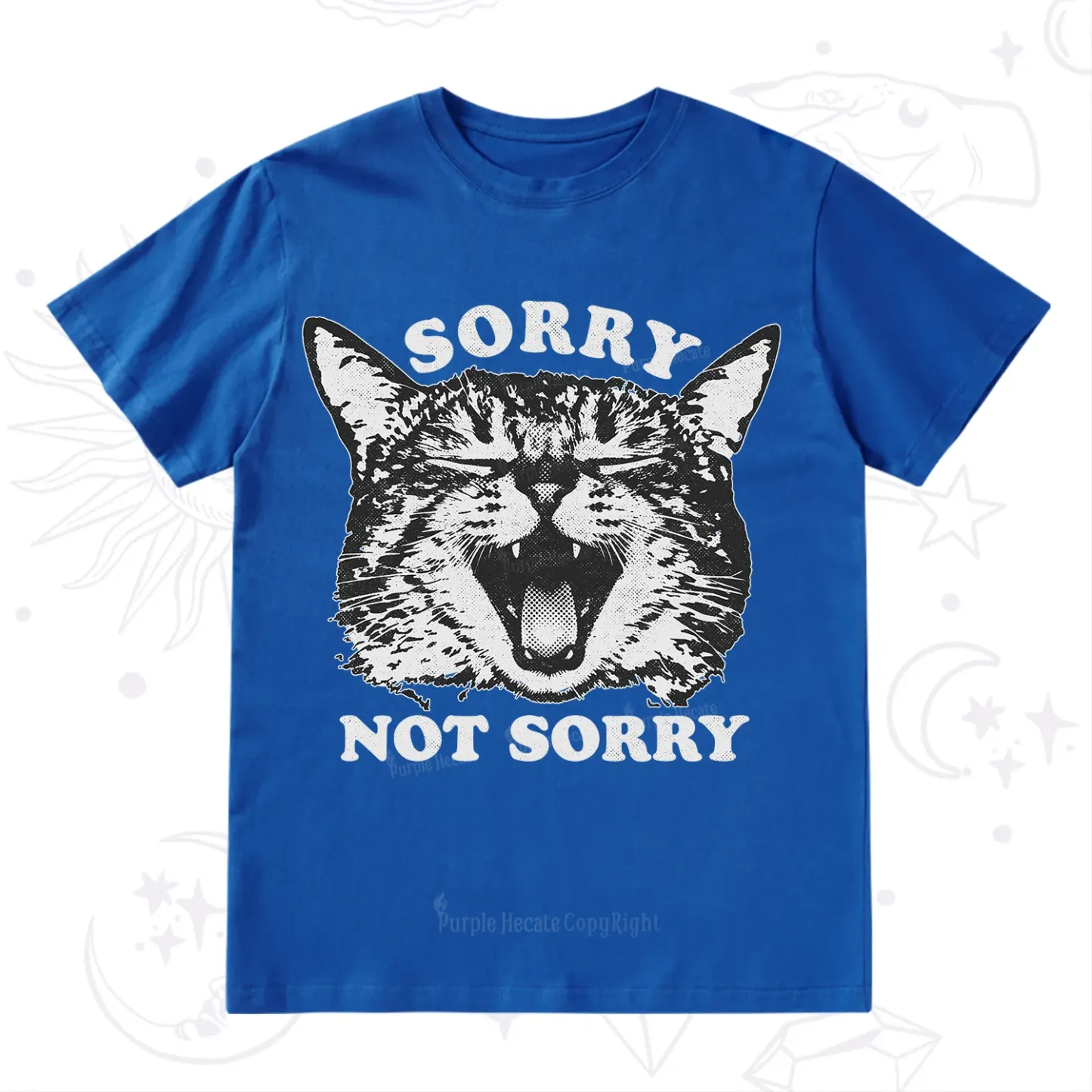 Purplehecate Sorry Not Sorry Funny Cat T-Shirt
