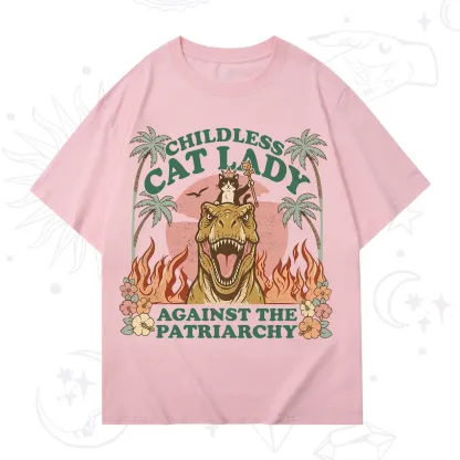 Purplehecate Childless Cat Lady Burn the Patriarchy T-Shirt