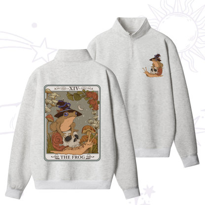 Purplehecate The Frog Tarot Zip Fleece Sweatshirt