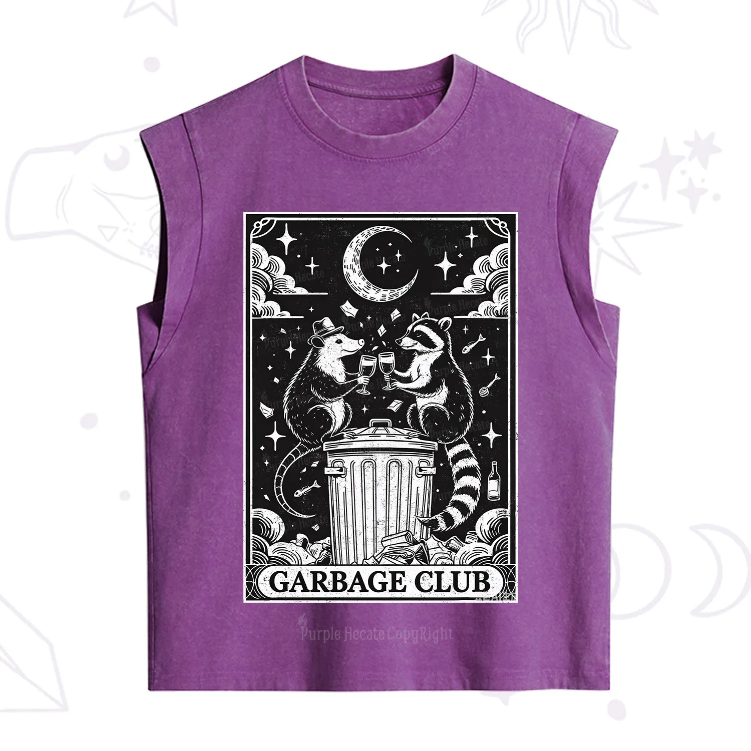 Purplehecate The Garbage Club Tarot Raccoon Party Vintage Washed Tank