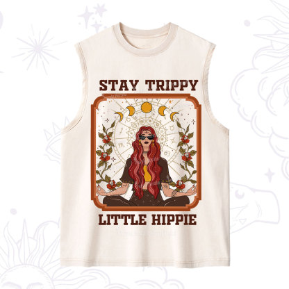 Purplehecate Stay Trippy Little Witchy Hippie Washed Tank