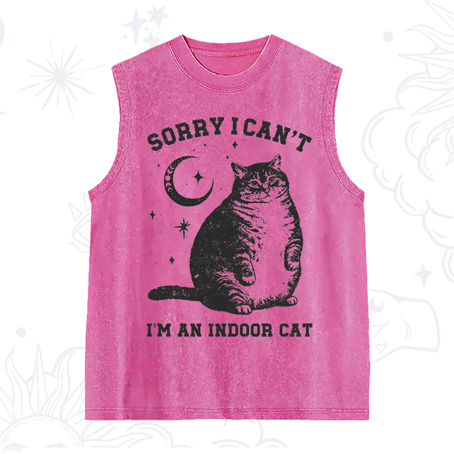 Purplehecate Sorry I Can't Go I'm an Indoor Cat Washed Tank