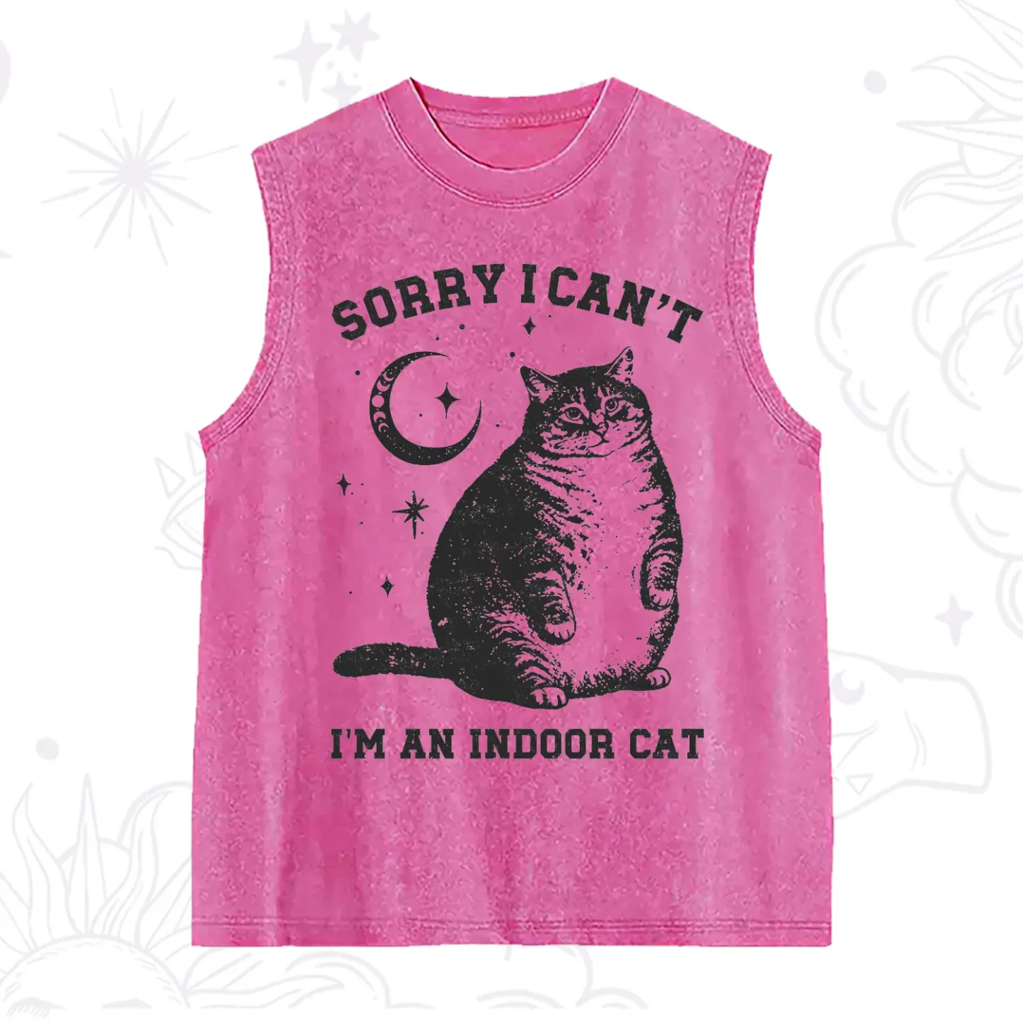 Purplehecate Sorry I Can't Go I'm an Indoor Cat Washed Tank