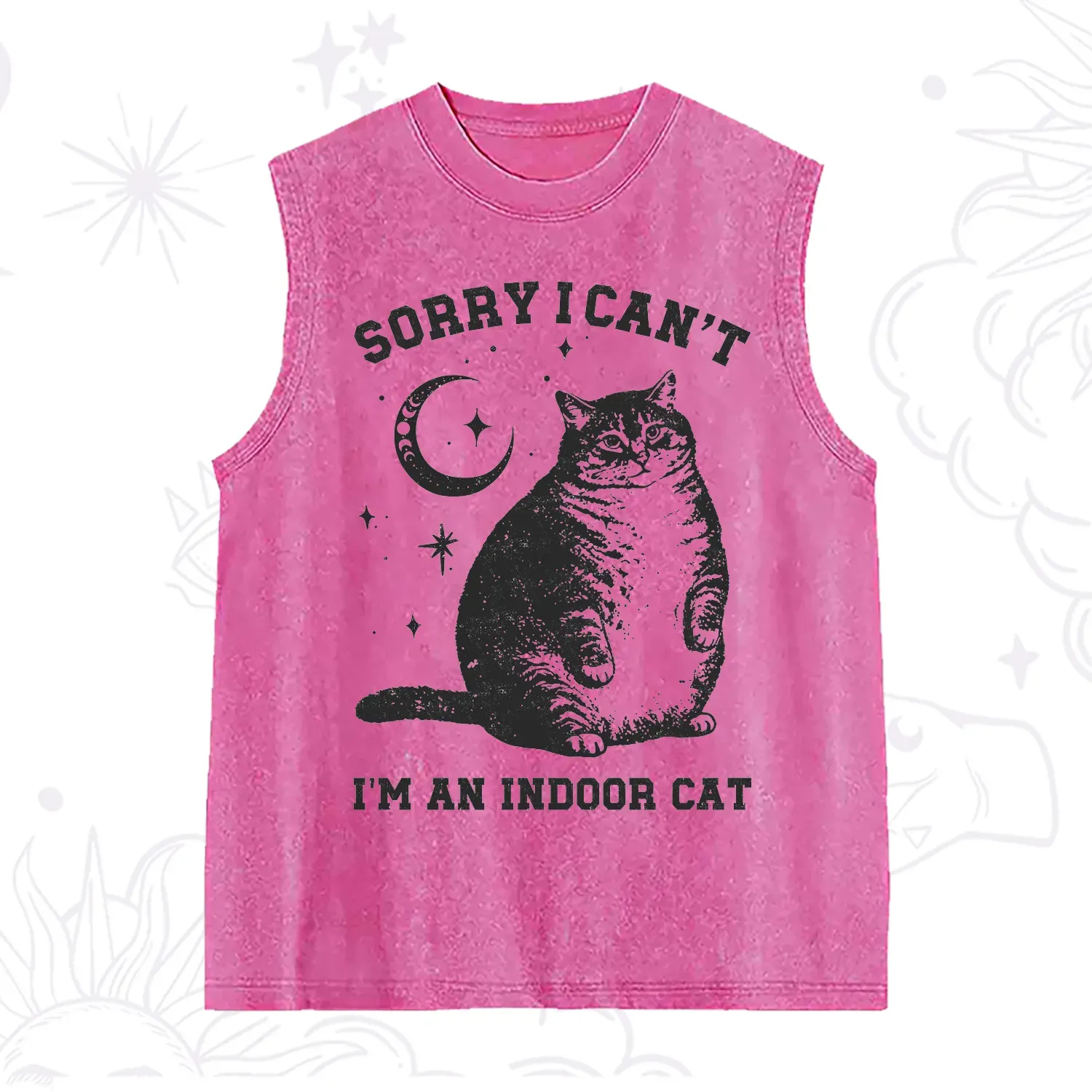 Purplehecate Sorry I Can't Go I'm an Indoor Cat Washed Tank