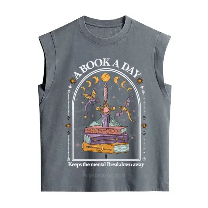 Purplehecate A Book A Day Keeps The Mental Breakdown Vintage Washed Tank