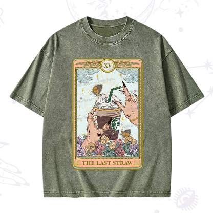 Purplehecate The Last Straw Tarot Washed T-Shirt