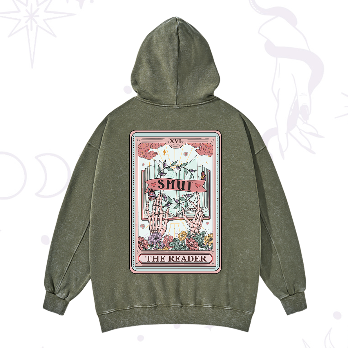Purplehecate The Smut Reader Tarot Washed Hoodie