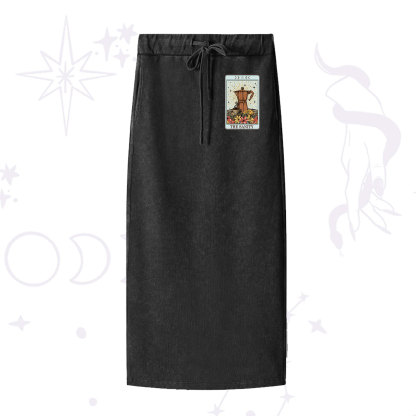 Purplehecate The Sanity Tarot Washed Drawstring Long Skirt