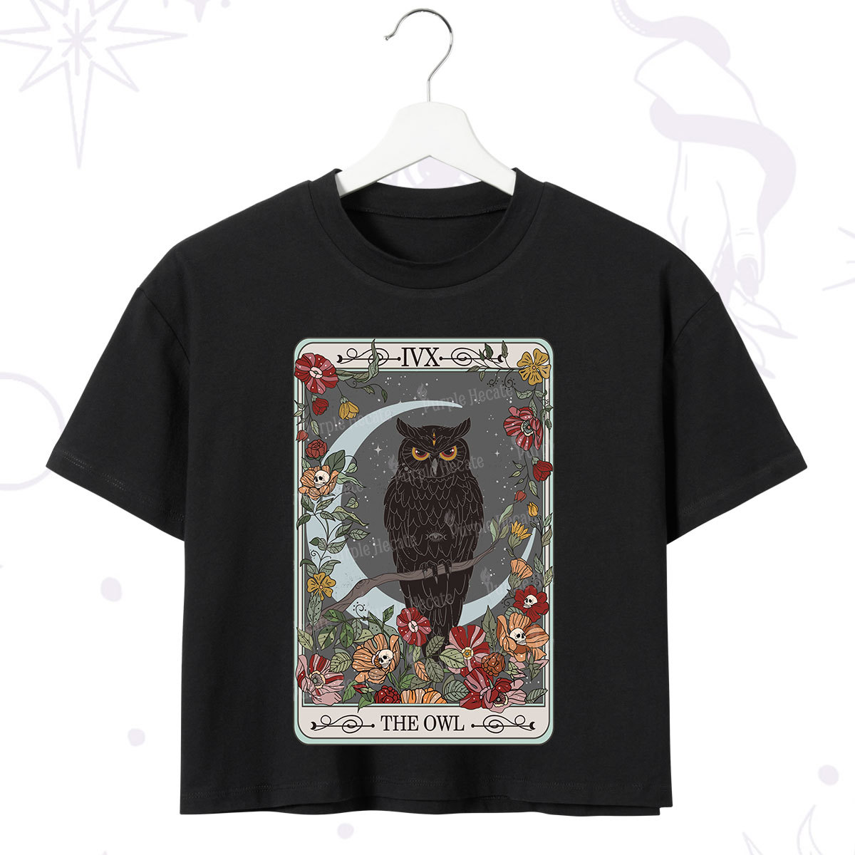 Purplehecate The Owl Tarot Crop T-Shirt