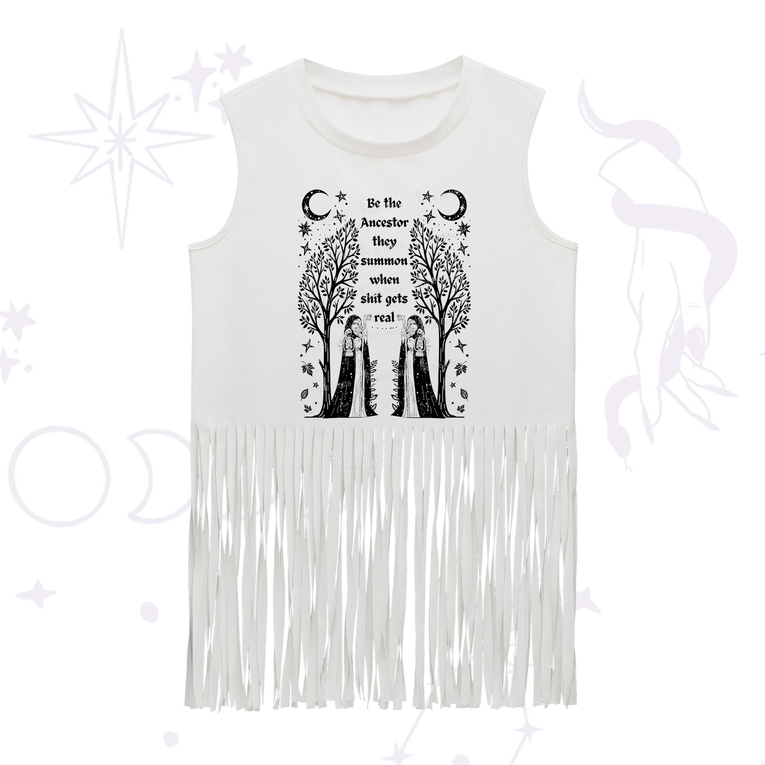 Purplehecate Be The Ancestor They Summon When Shit Gets Real Fringe Tank Top