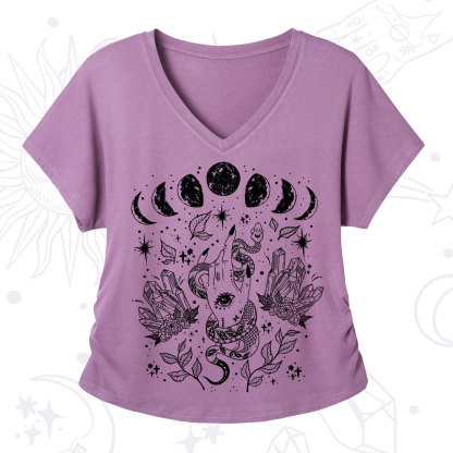 Purplehecate Reach For The Moon V-Neck T-Shirt