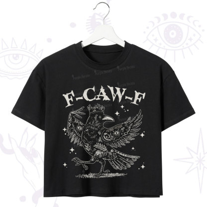Purplehecate F-caw-f Funny Crow Crop T-Shirt