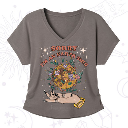 Purplehecate Sorry I'm A Earth Sign V-Neck T-Shirt