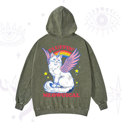 Purplehecate Fluffin Meowgical Washed Hoodie