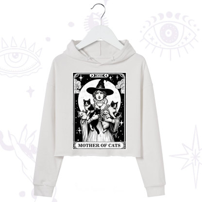Purplehecate The Mother of Cats Tarot Crop Hoodie