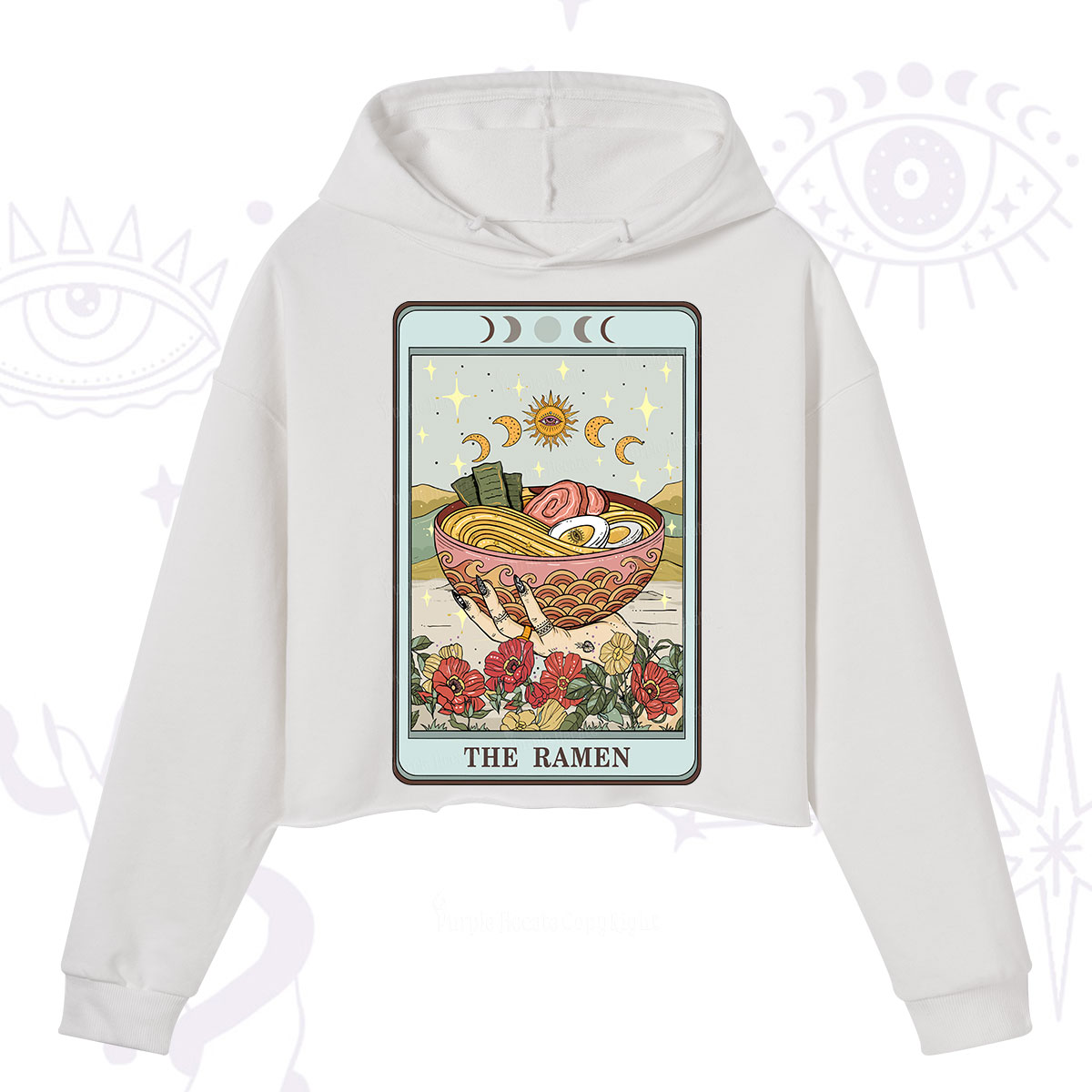 Purplehecate The Ramen Tarot Crop Hoodie