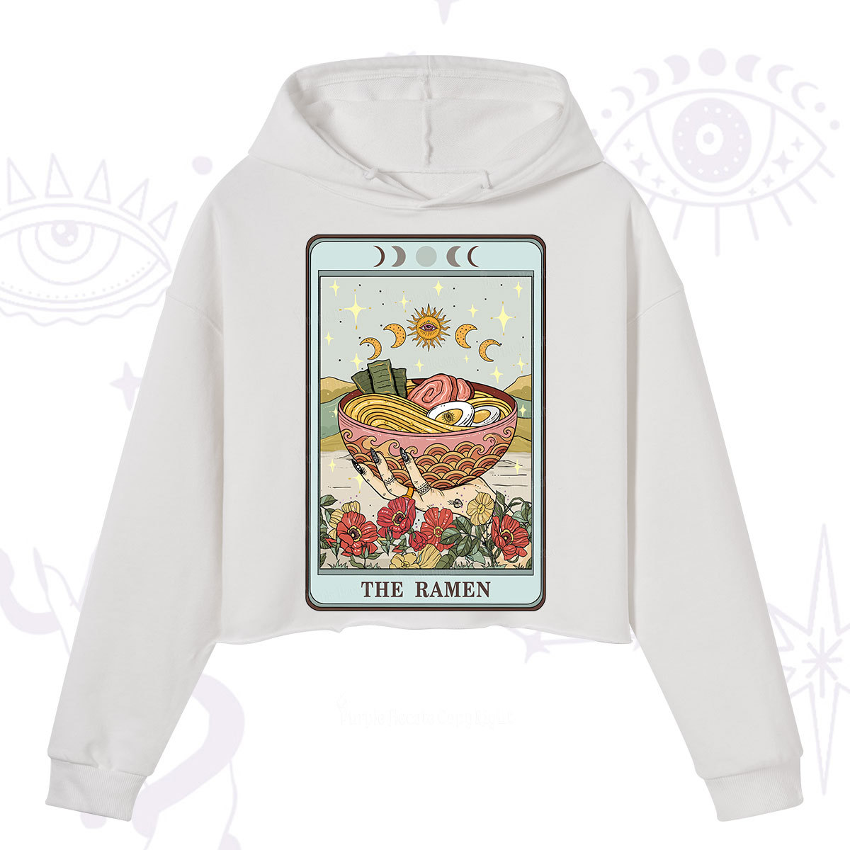Purplehecate The Ramen Tarot Crop Hoodie