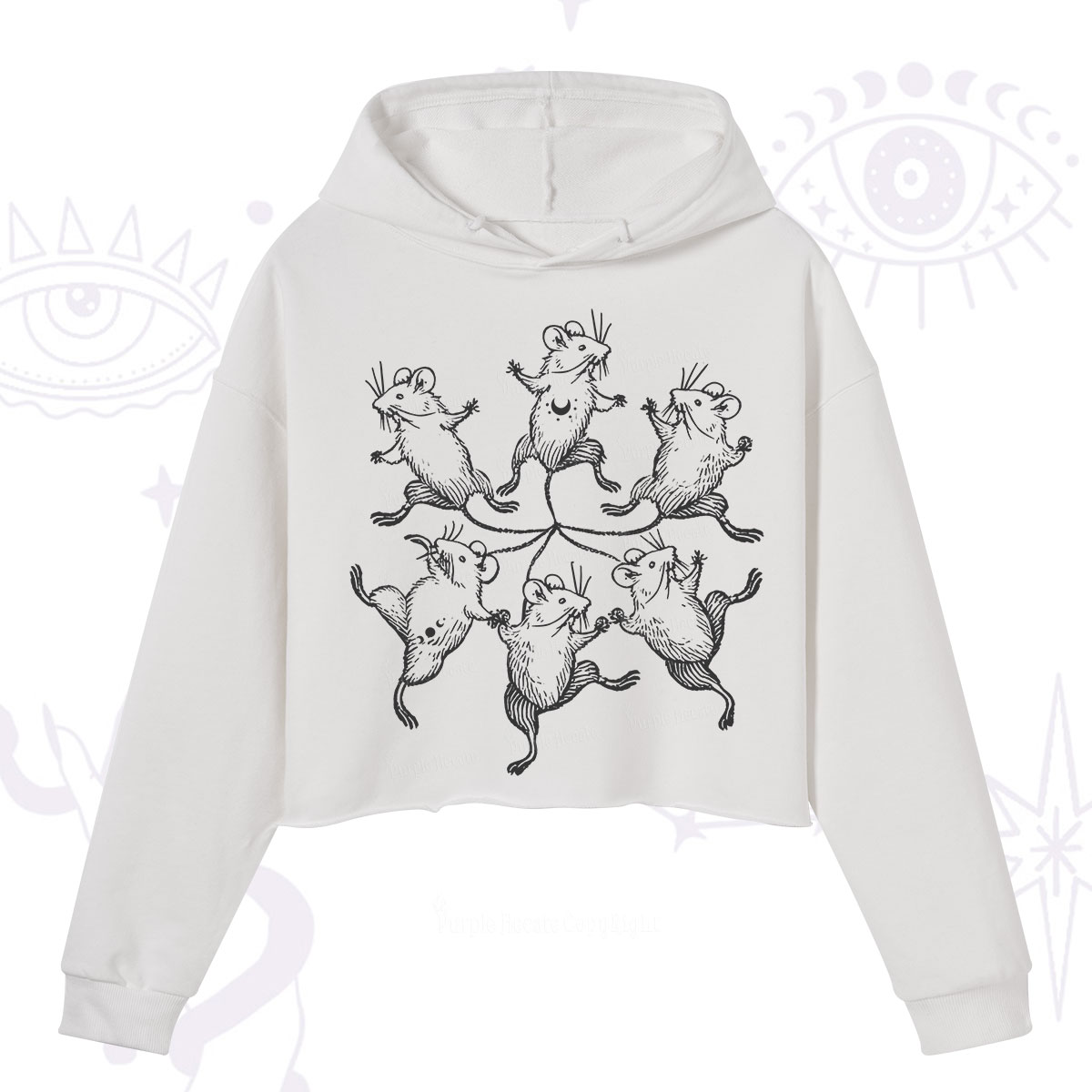Purplehecate The Midnight Mouse Dance Crop Hoodie