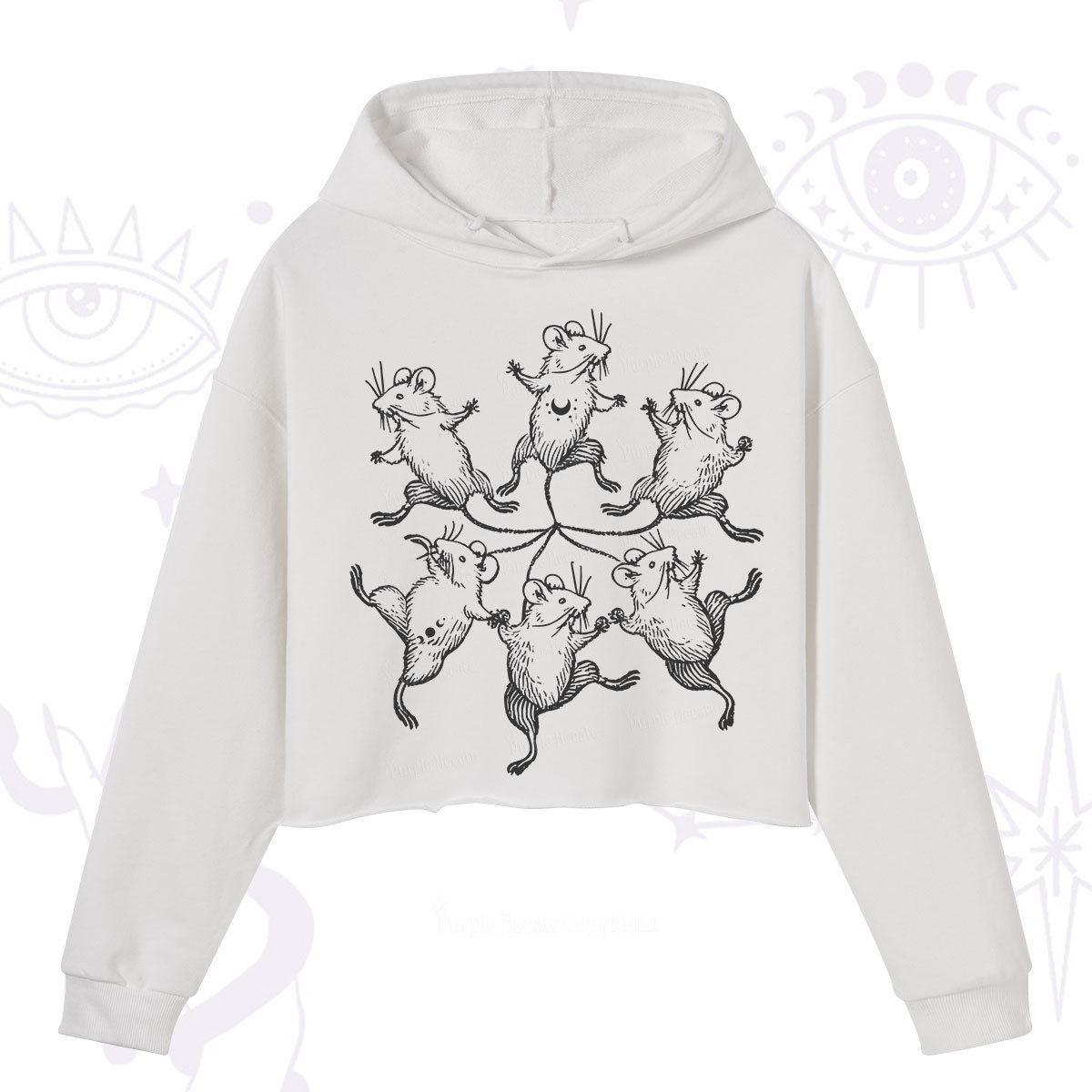 Purplehecate The Midnight Mouse Dance Crop Hoodie
