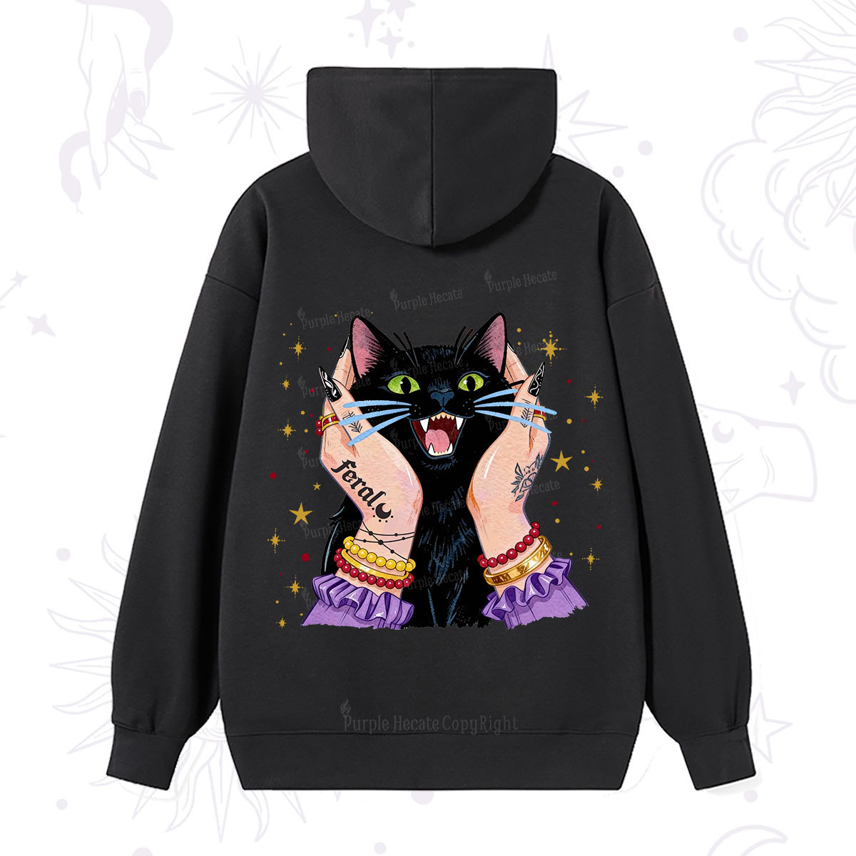 Purplehecate Feral Cat Magic Hoodie