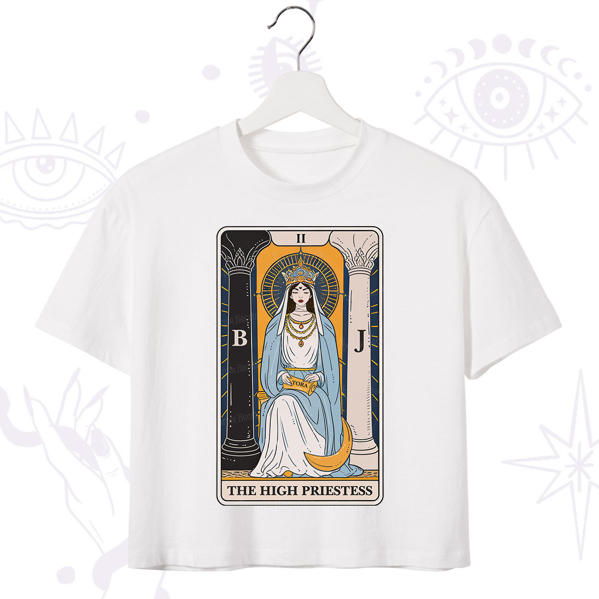 Purplehecate The High Priestess Tarot Card Crop T-Shirt