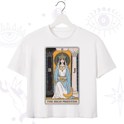 Purplehecate The High Priestess Tarot Card Crop T-Shirt