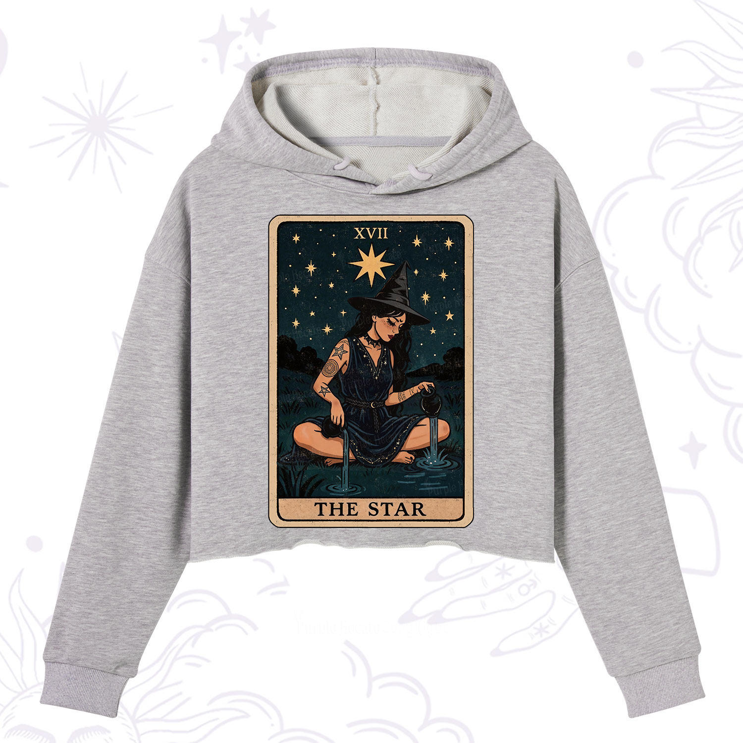 Purplehecate The Star Witch Tarot Crop Hoodie