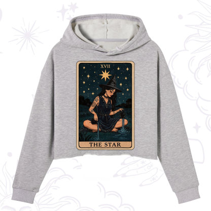 Purplehecate The Star Witch Tarot Crop Hoodie
