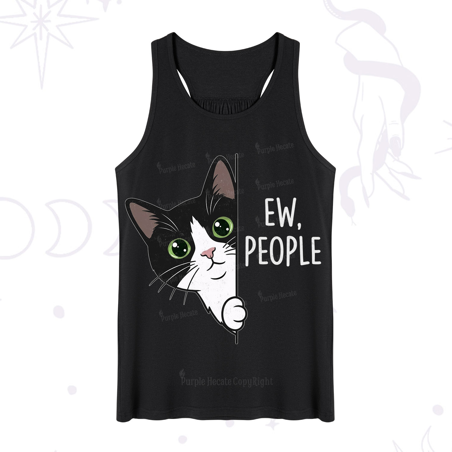 Purplehecate Funny Cat Ew People Tank