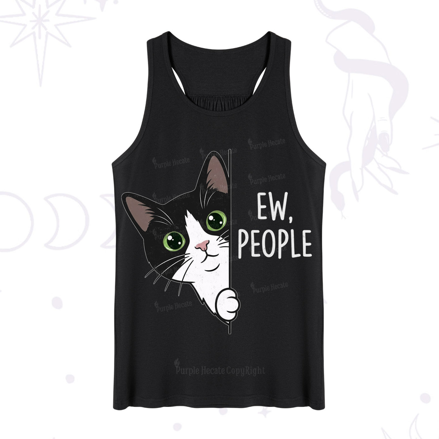 Purplehecate Funny Cat Ew People Tank