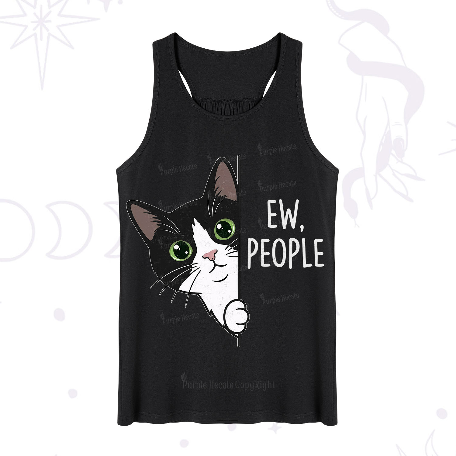 Purplehecate Funny Cat Ew People Tank