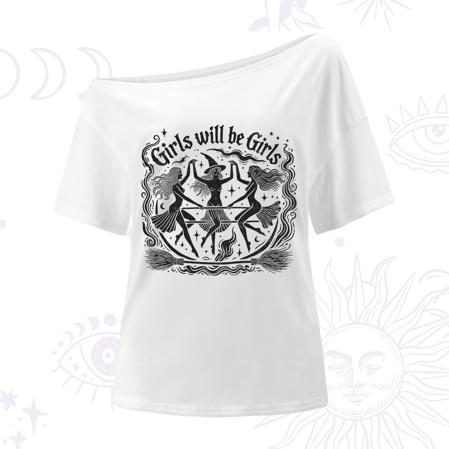 Purplehecate Girls Will Be Girls One Shoulder T-Shirt