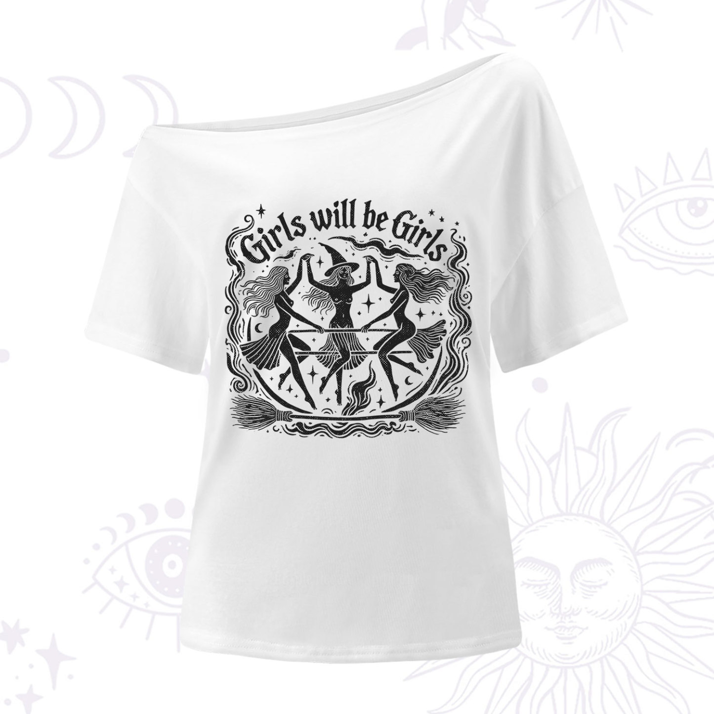 Purplehecate Girls Will Be Girls One Shoulder T-Shirt