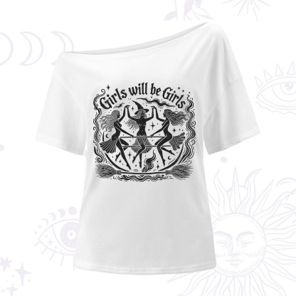 Purplehecate Girls Will Be Girls One Shoulder T-Shirt