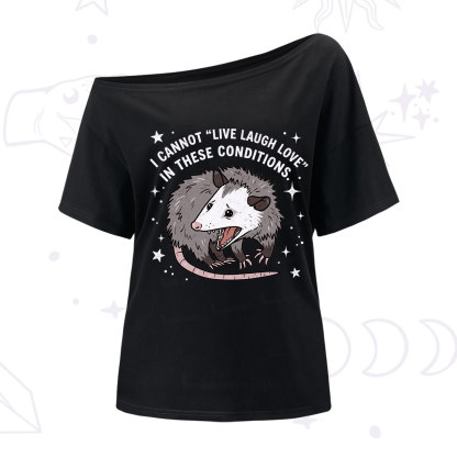 Purplehecate I Cannot Live Laugh Love Possum One Shoulder T-Shirt