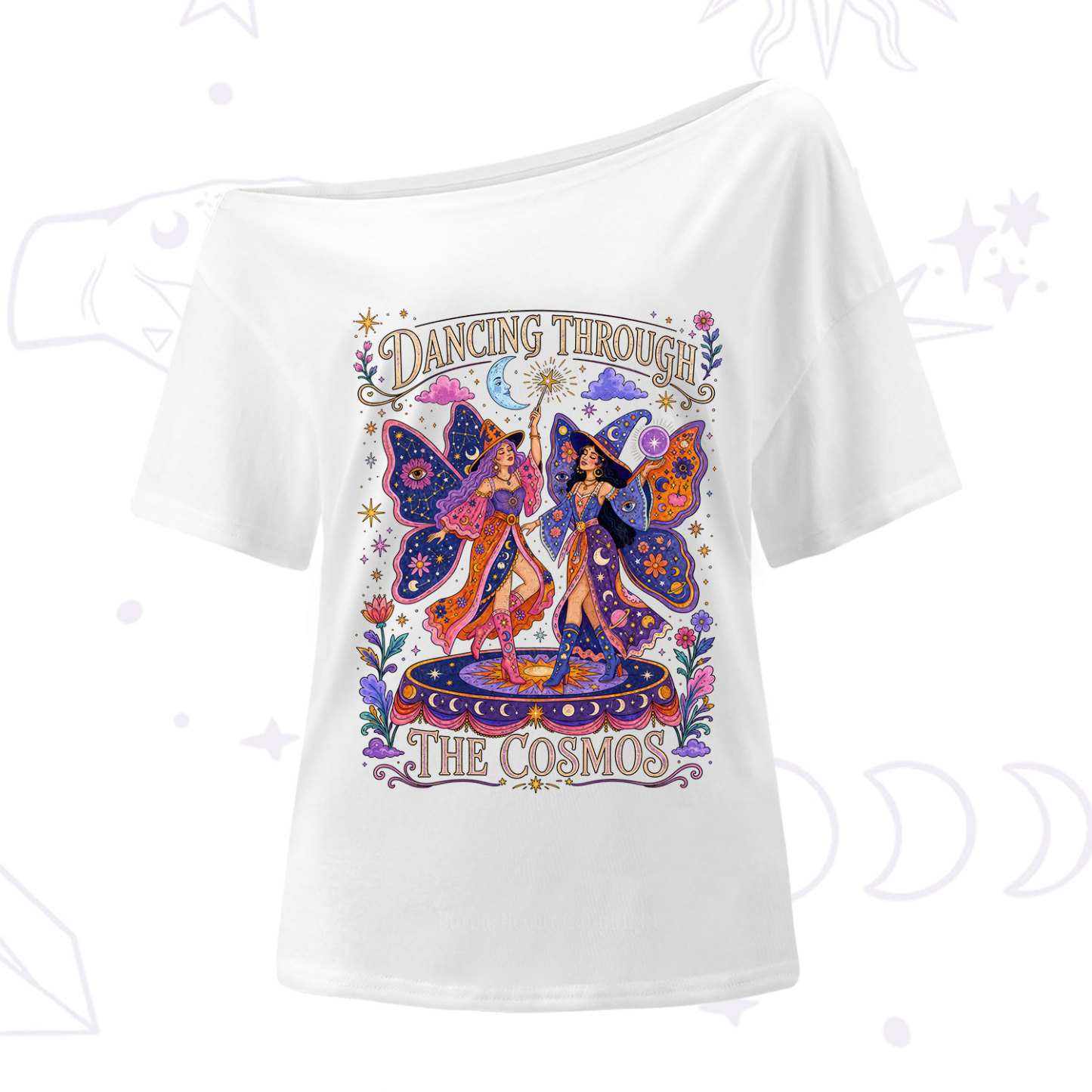 Purplehecate Dancing Through the Cosmos One Shoulder T-Shirt