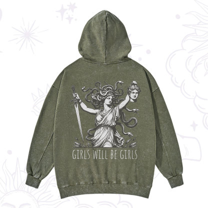 Purplehecate Girls Will Be Girls Medusa Washed Hoodie