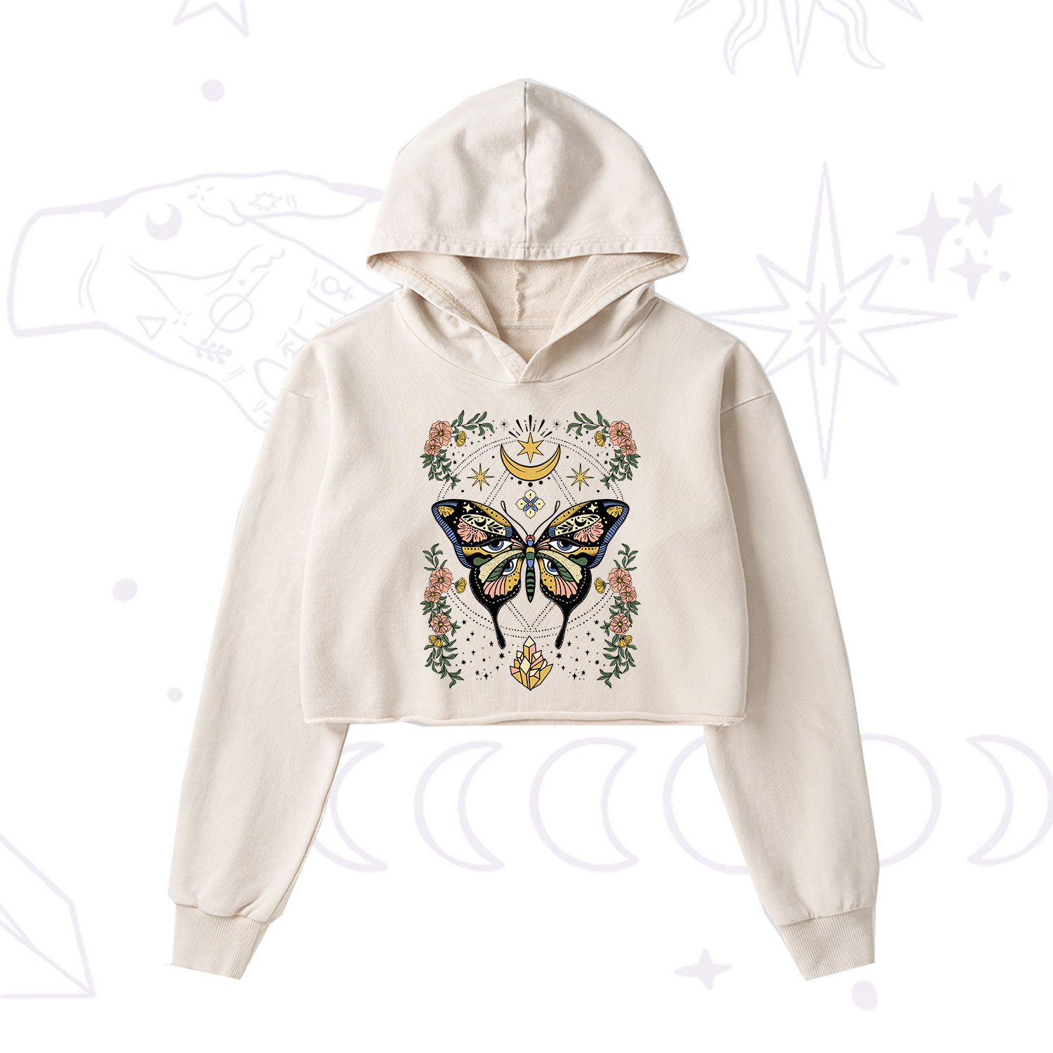 Purplehecate I Am Opening Washed Cropped Hoodie