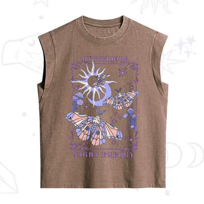 Purplehecate Mysterious Night Energy Moth Vintage Washed Tank