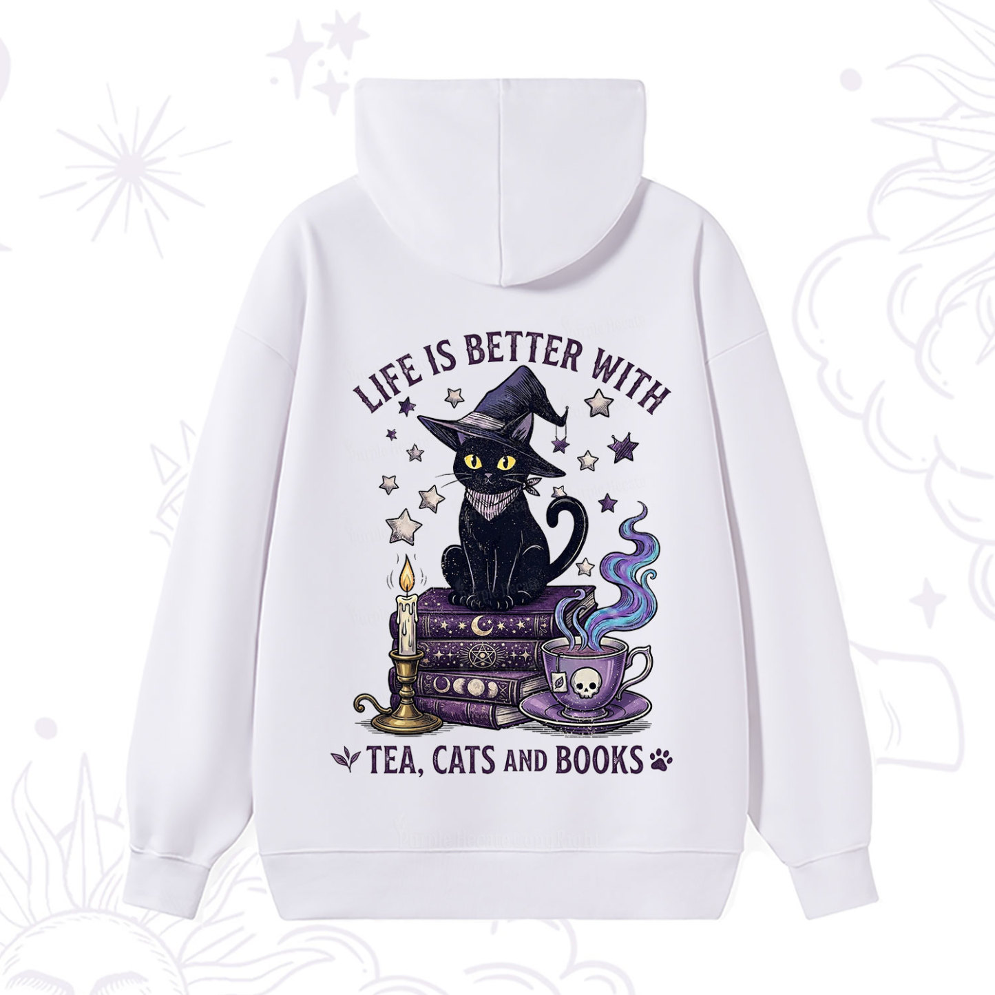 Purplehecate Life Is Better With Cats And Books Hoodie