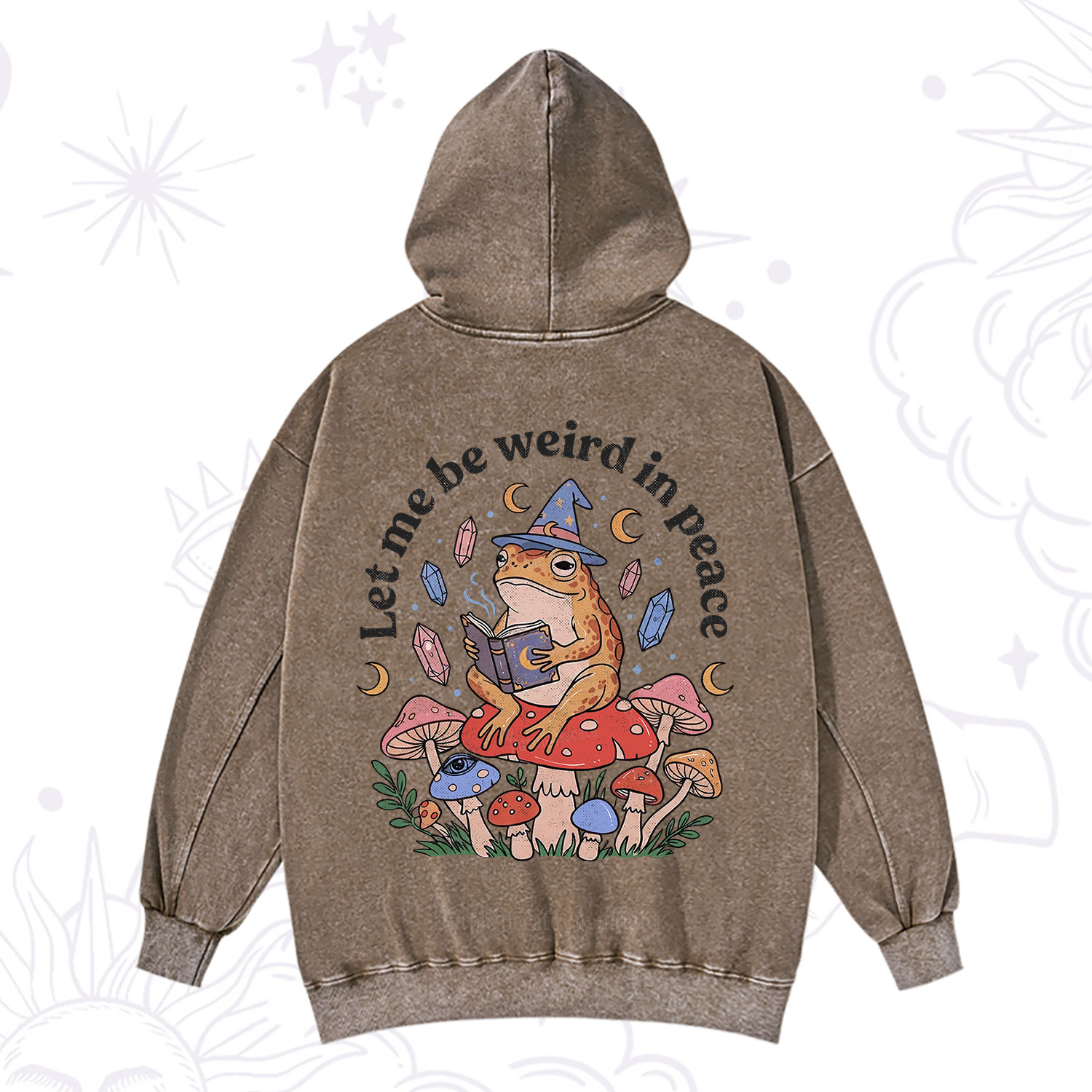 Purplehecate Let Me Be Weird in Peace Frog Washed Hoodie