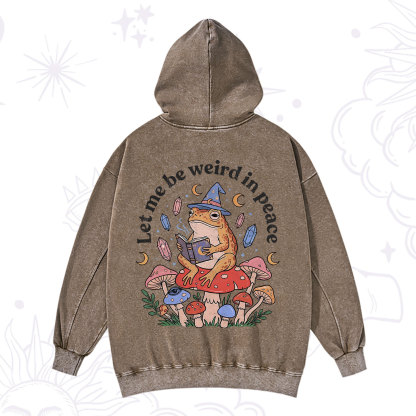 Purplehecate Let Me Be Weird in Peace Frog Washed Hoodie