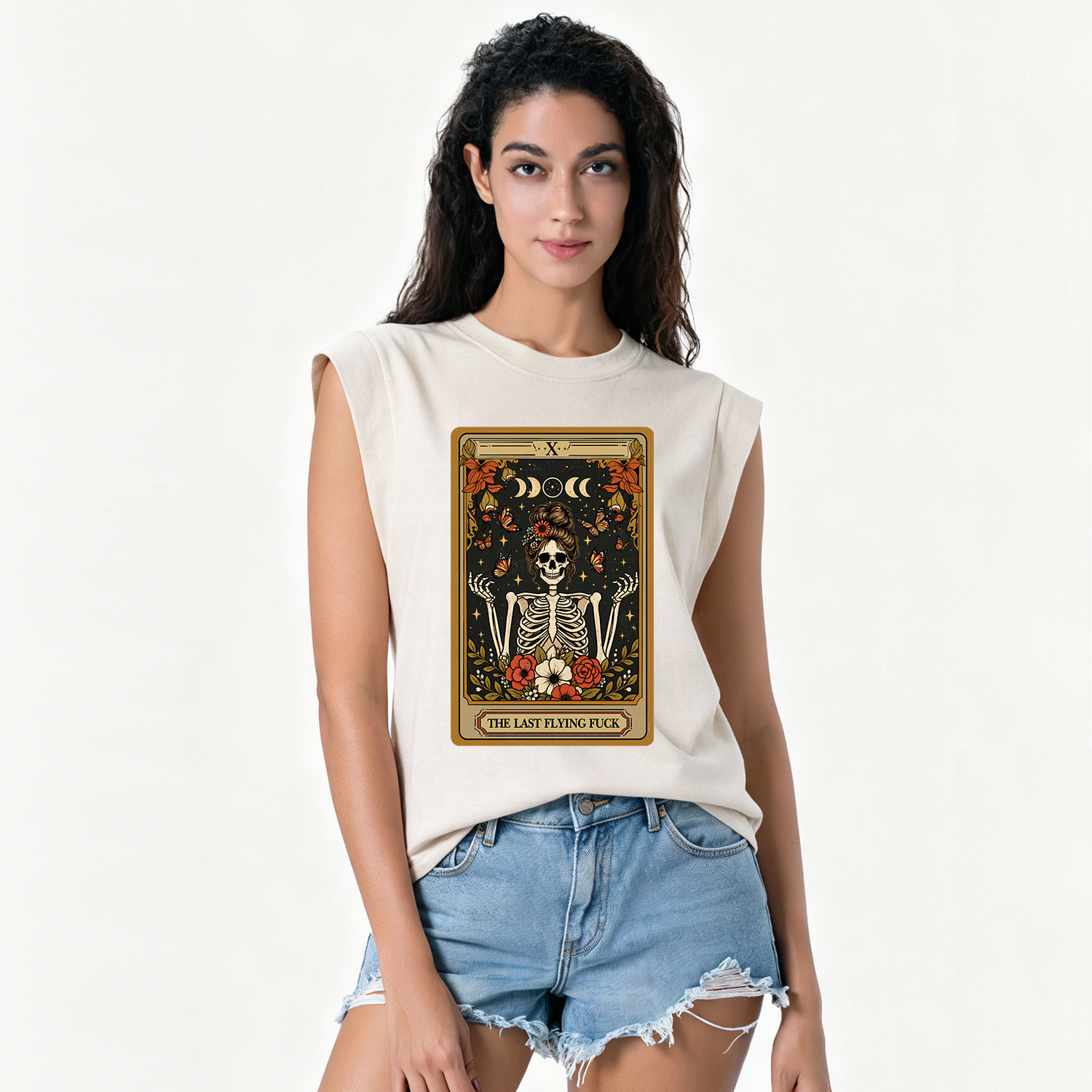 Purplehecate The Last Flying Fuck Tarot Skeleton Vintage Washed Tank