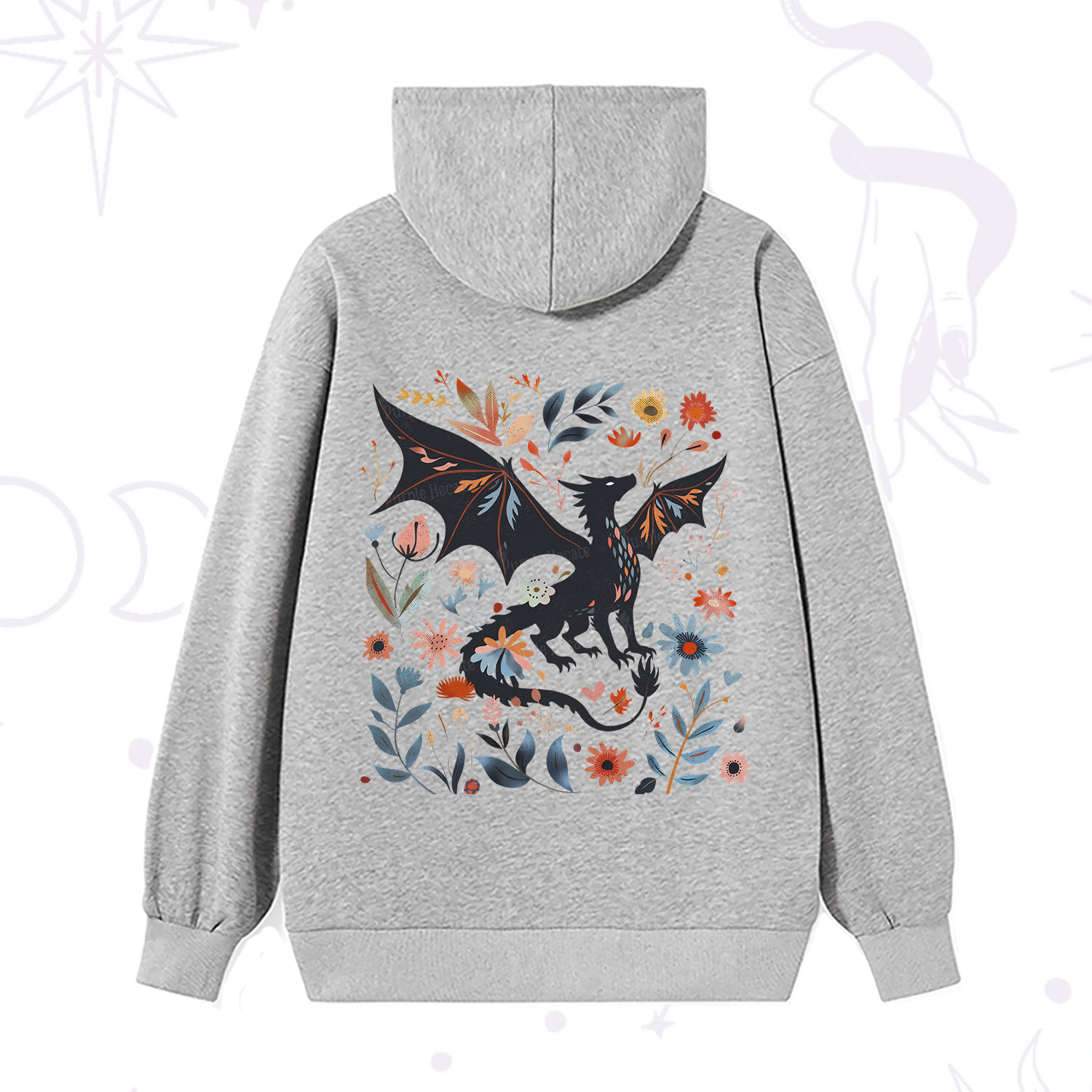 Purplehecate Vintage Fantasy Wyvern Bookish Hoodie