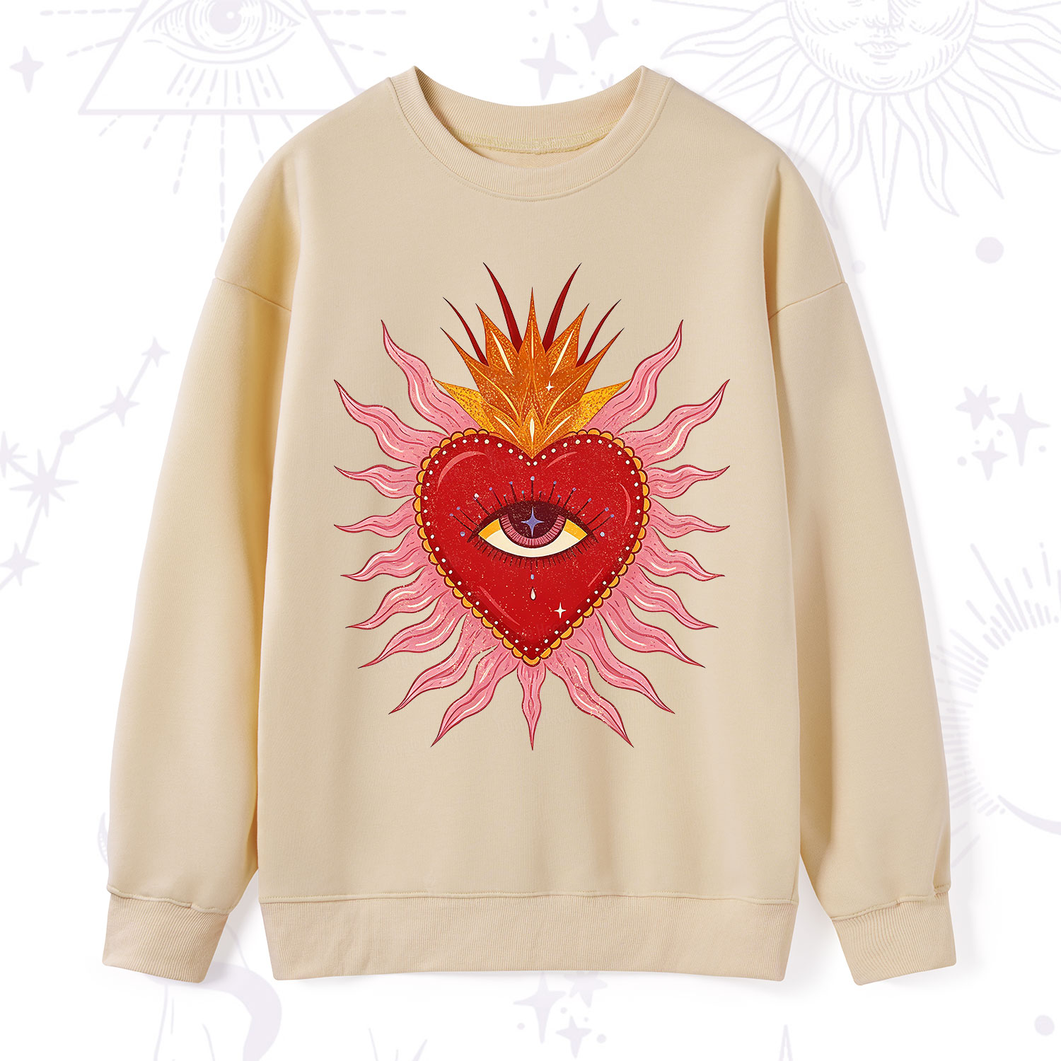 Purplehecate Sacred Flame Heart Sweatshirt