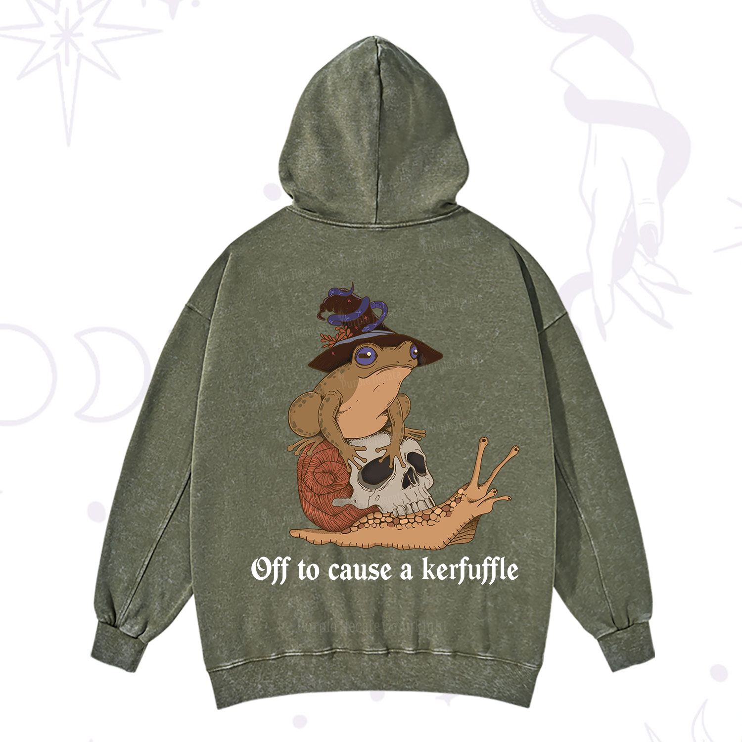 Purplehecate Off To Cause A Kerfuffle Washed Hoodie