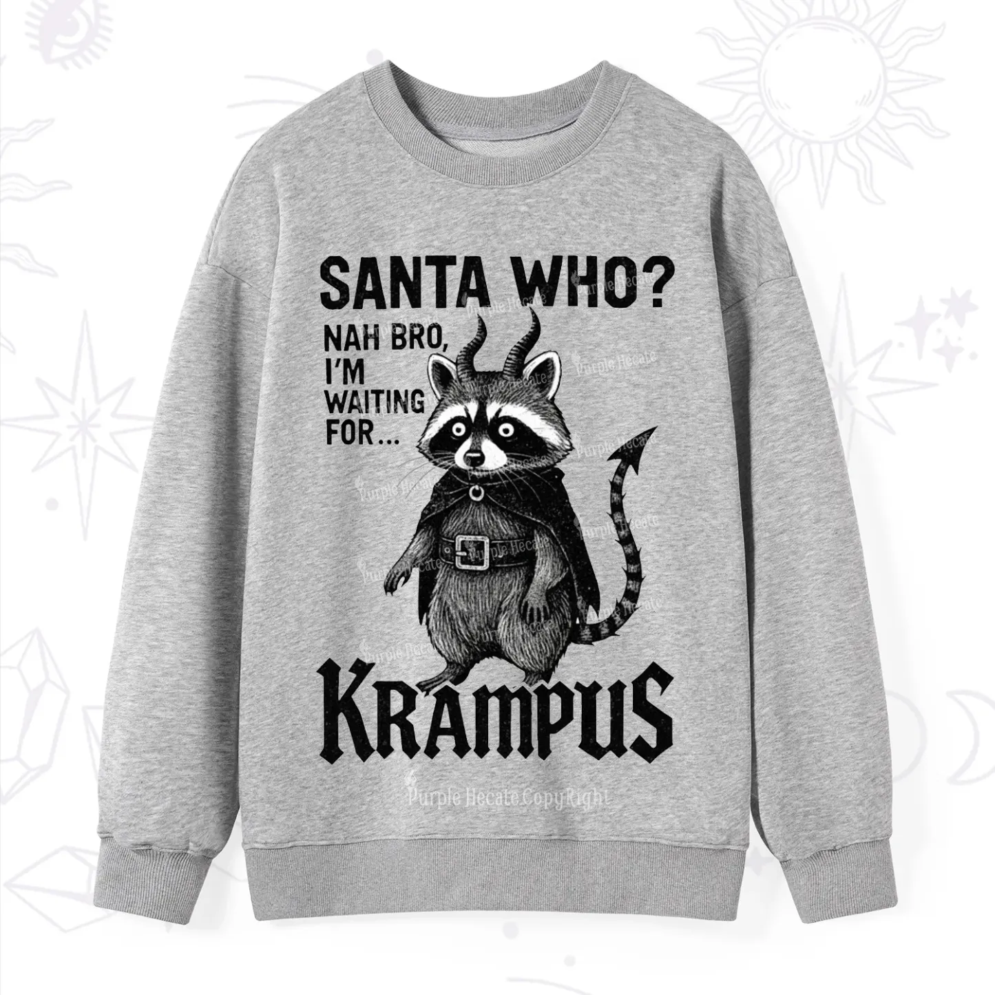 Purplehecate Santa Who? Nah Bro I'm Waiting for Krampus Christmas Sweatshirt