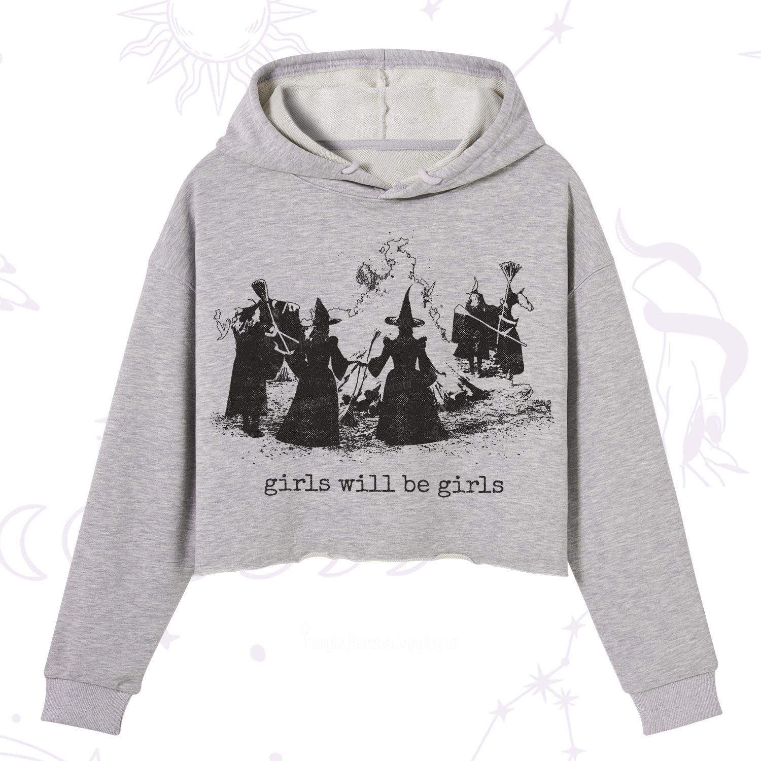 Purplehecate Girls Will Be Girls Crop Hoodie