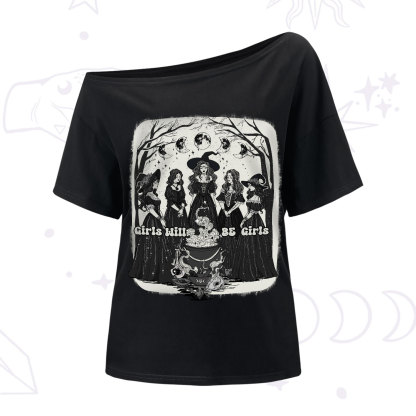 Purplehecate Girls Will Be Girls One-Shoulder T-Shirt